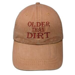 Adams Baseball Cap Orange One Size Older Than Dirt Sedona Mountain Leather Hat